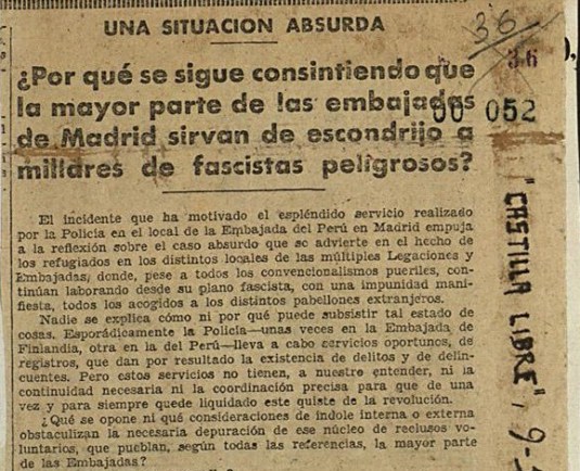 A.H.N. Sección Fondos Contemporáneos Causa GeneralSubdirección General de los Archivos EstatalesMinisterio de Cultura.España