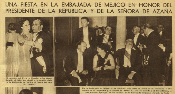 FIESTA EN LA EMBAJADA DE MEXICO 1936 JUNIO