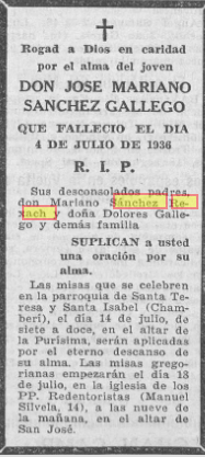 esquela hoja ofiial del lunes 13 julio 36